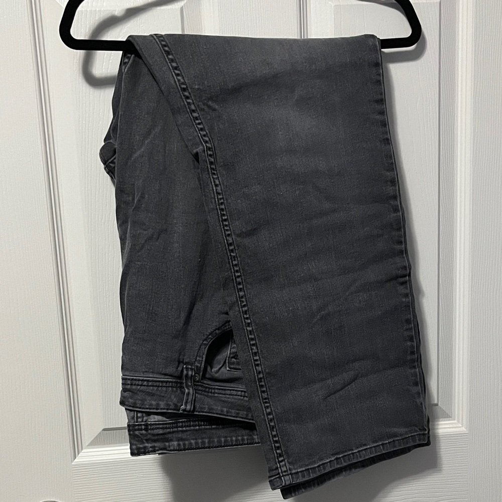 Men's Slim Straight Stretch Jeans Grey-Black Size 42x32 Casual Wardrobe Basic